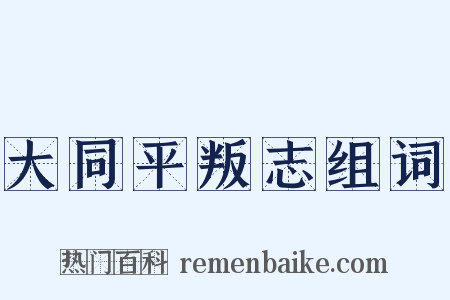 大同平叛志组词是什么意思的图片